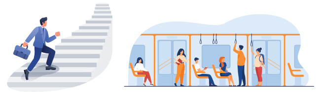 Use stairways instead of lift.